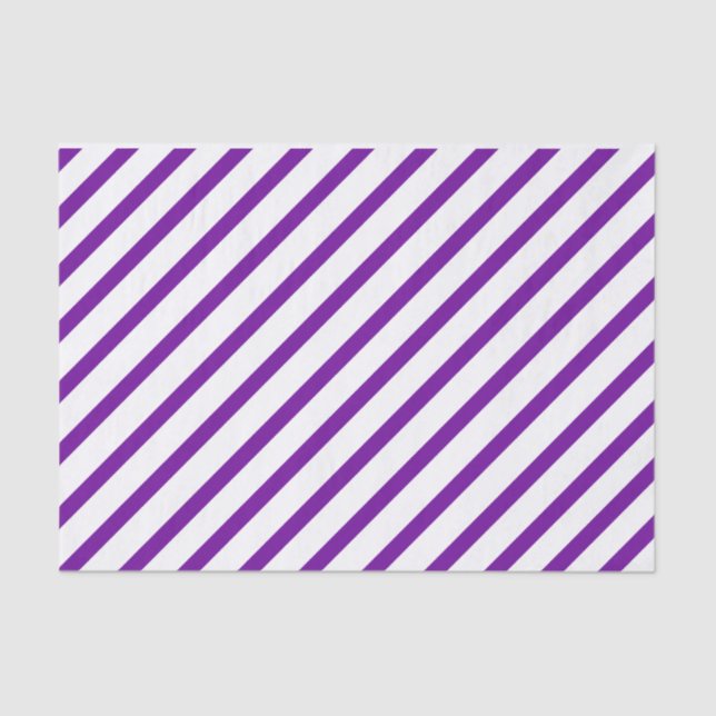 Seda Lenço de papel roxo da listra (Frente )