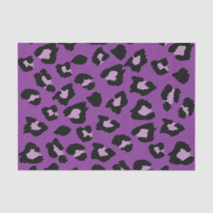 Seda Lenço de papel roxo do impressão do leopardo
