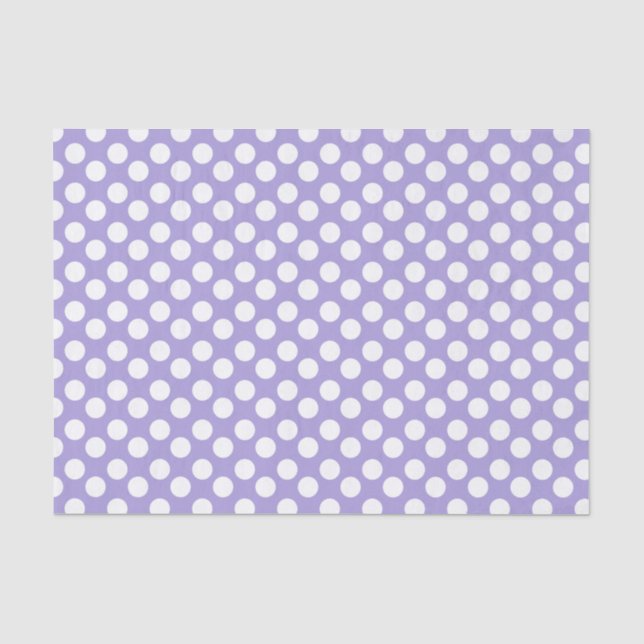 Seda Lenço de papel roxo e branco das bolinhas (Frente )