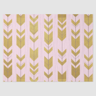 Seda Lenço de papel tribal Dourado cor-de-rosa das