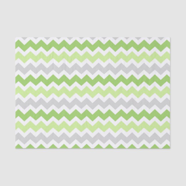 Seda Lenço de papel verde cinzento do teste padrão de (Frente )