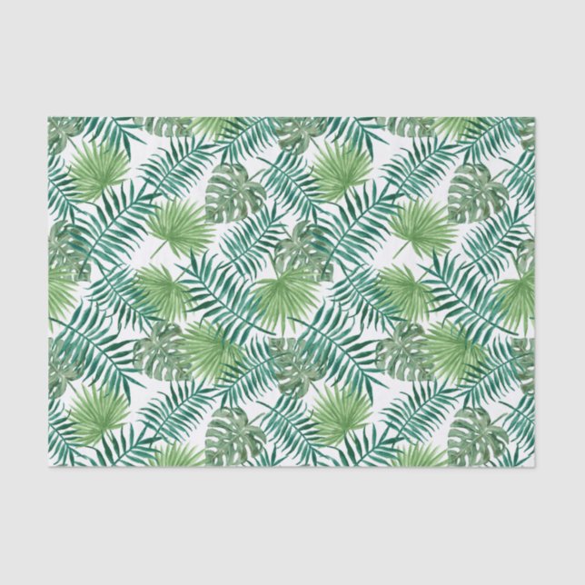 Seda Lenço de papel verde tropical da folha (Frente )