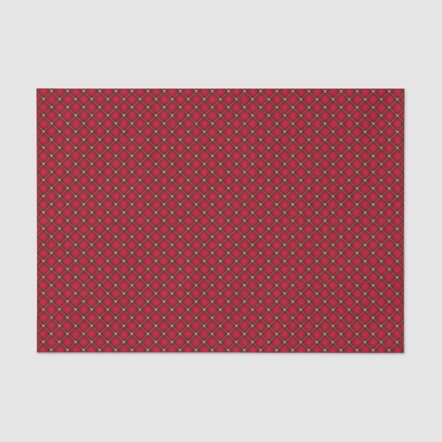 Seda Lenço de papel vermelho e Dourado chique do teste (Frente )