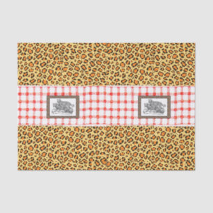 Seda Leopardo decorativo do lenço de papel