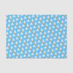 Seda Lunático bumble o lenço de papel branco azul da