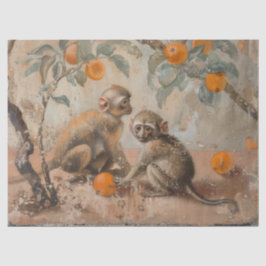 Seda Macacos - Papel Tecidual do Estilo de Pintura de Ó