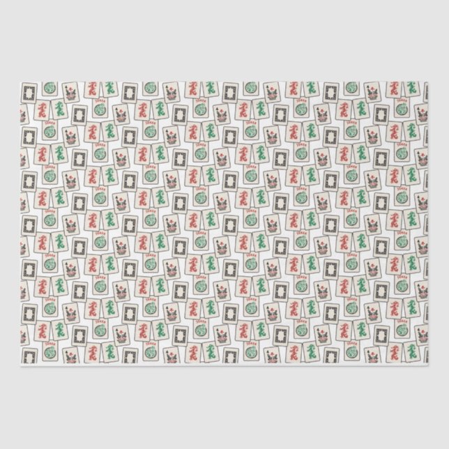 Seda Mah Jongg Azulejos Papel Tecidual, Quebra de Prese (Frente )