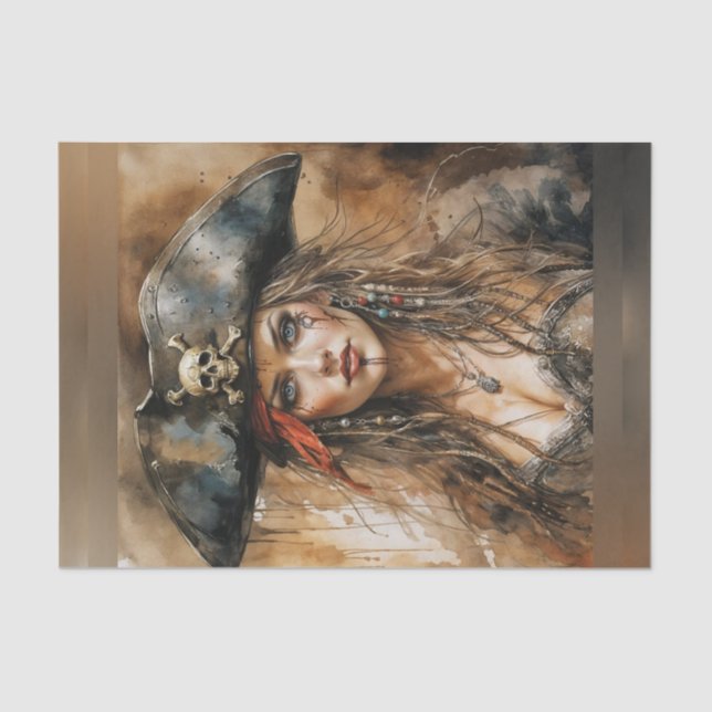 Seda Maldita Lady Pirate Capitão Papel de Desligamento (Frente )