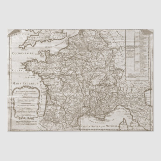 Seda Mapear Papel Tecidual de Decoupage em França Vinta (Frente )