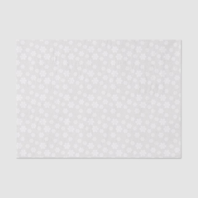 Seda Marfim antigo e lenço de papel floral branco (Frente )