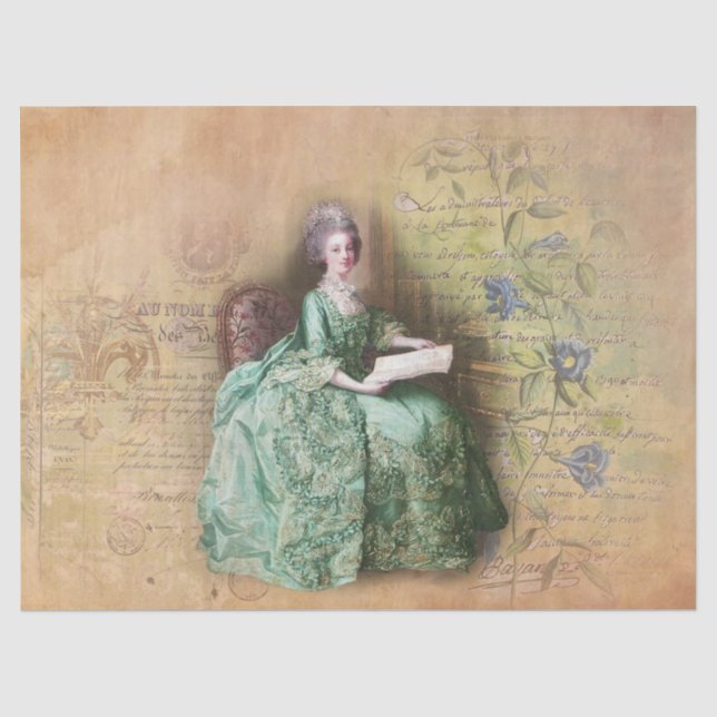 Seda Marie Antoinette no Papel de Tecido de Mesa (Frente )
