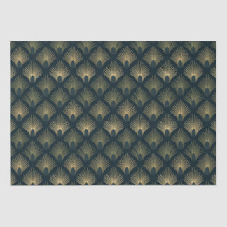 Seda Marinho e Dourado papel de decoração de arte Palm-