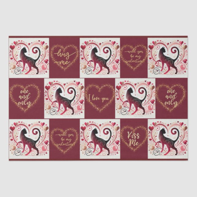 Seda Maroon Cat - Papel de enrolamento (Frente )