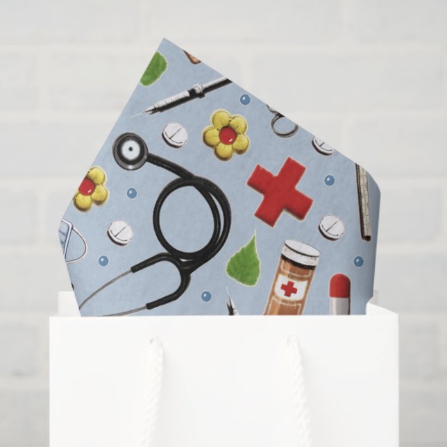 Seda Médico Enfermeiro Papel Tecido de Saúde (Sacola de presentes)