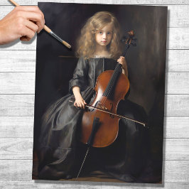 Seda Menina Jogando Cello 1 - Papel de Decoupage