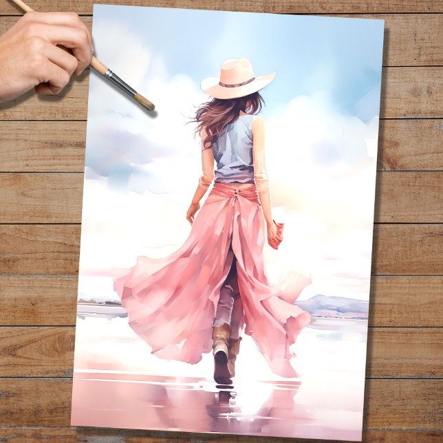 Seda Menina no Papel de Decoupage Beach 3 (Criador carregado)