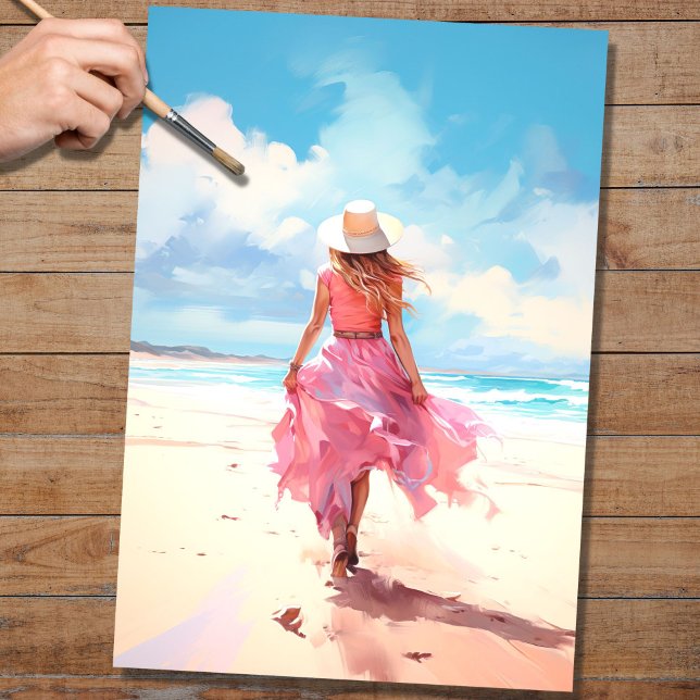 Seda Menina no Papel de Decoupage Beach 5 (Criador carregado)