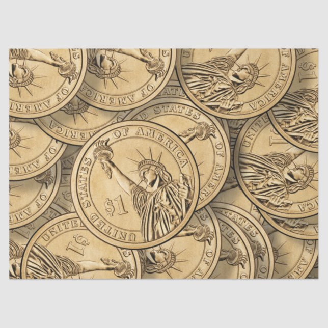 Seda moedas de dólar papel tecidular (Frente )