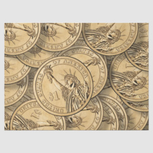 Seda moedas de dólar papel tissue