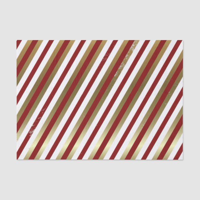Seda Morango, Branco, Dourado Papel Tecido de Stripe (Frente )