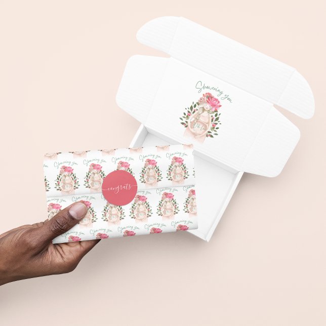 Seda Mostrando-Te Com Papel Tecido De Amor (Congratulate a special mommy to be with this watercolor, "Showering you with love" tissue paper! )