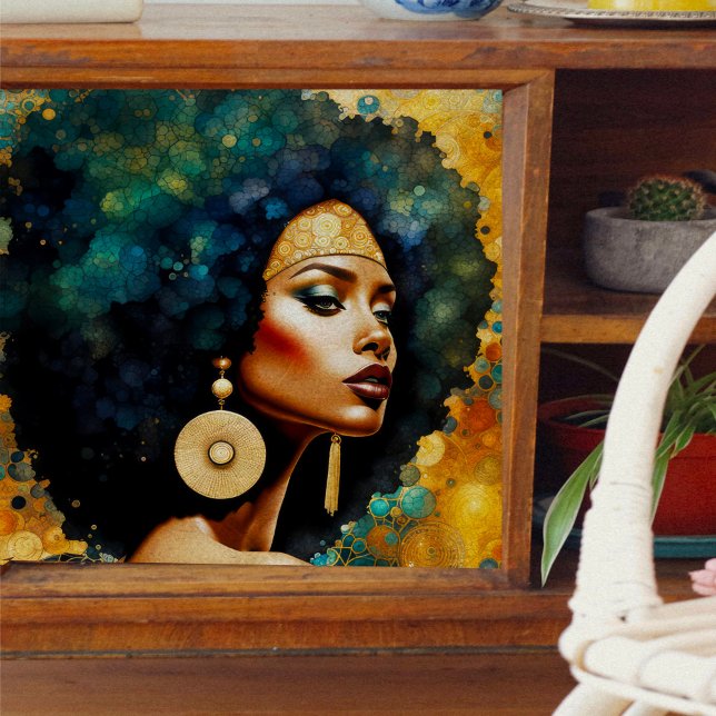 Seda Mulher africana com o Papel de Tecido de Decoupage (Criador carregado)