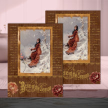 Mulher Belle Époque em Papel de Decoupage Marrom