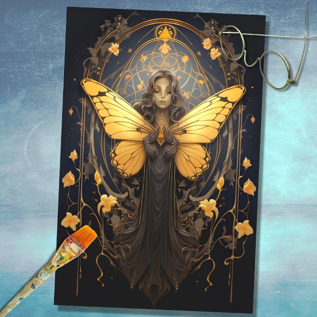 Seda Mulher de Arte Nouveau com Papel de Decoupage de M (Criador carregado)