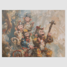 Músicos - Papel Tecidual do Estilo de Pintura de P