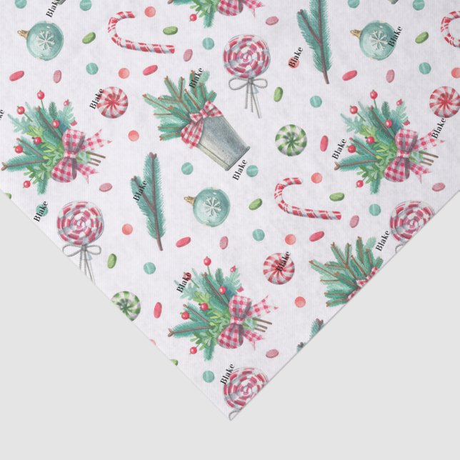 Seda Nome, 3 pcs Peppermintas de Papel Tecido Ferns Gin (Detalhes)