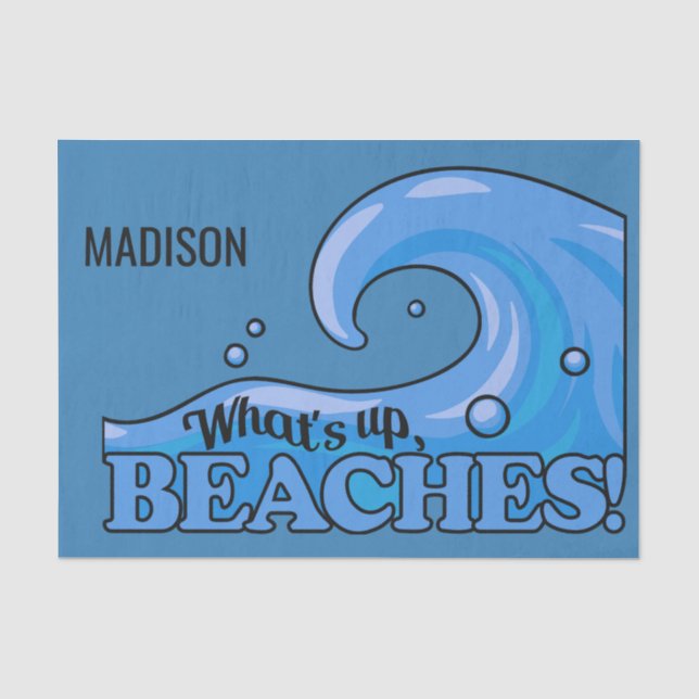 Seda Nome personalizado Papel de lenço Funny Beach Wave (Frente )