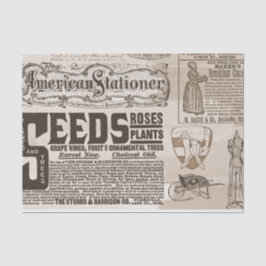 Seda Notícias Vintage Anúncios de papel 10x15 Decoupage