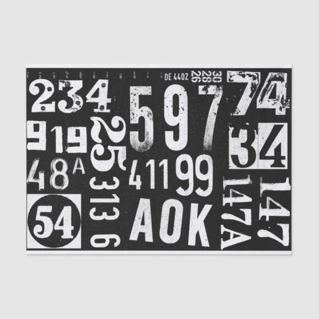 Seda Números de papel para desacoplamento e colagem de  (Frente )