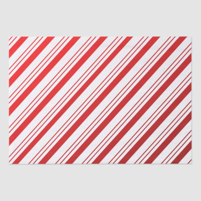 Seda O Candy Cane Stripe Papel De Natal (Frente )