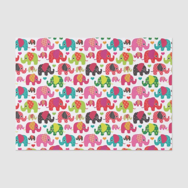 Seda o elefante retro caçoa o papel de parede do teste (Frente )