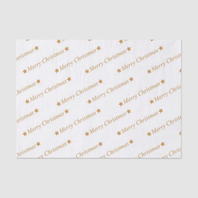 Seda O Feliz Natal Dourado imprimiu o lenço de papel (Frente )