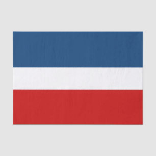 Seda O lenço de papel 10lb branco e azul vermelho,