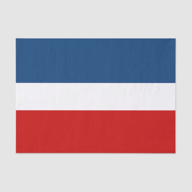 Seda O lenço de papel 10lb branco e azul vermelho, (Frente )