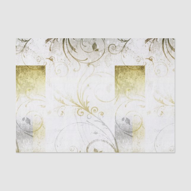 Seda O ouro afligido floresce o lenço de papel (Frente )