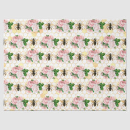 Seda O Papel de Tecido Design 17 da Série Bee Rosa e Do