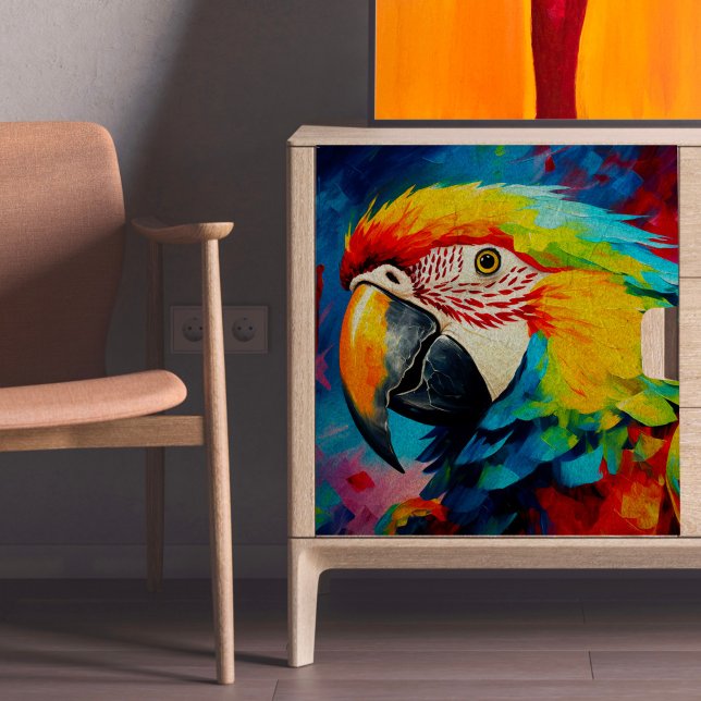 Seda O Papel Tecido de Decoupage do Papagaio (Criador carregado)