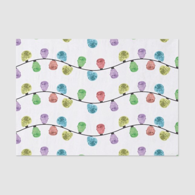 Seda O Xmas do crânio ilumina o lenço de papel (Frente )