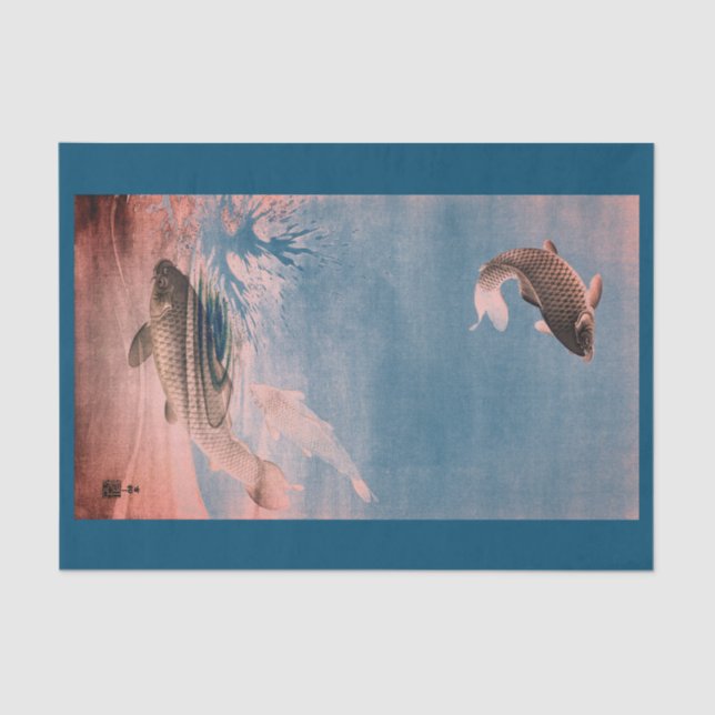 Seda Os PEIXES que SALTAM no lenço de papel da ÁGUA (Frente )