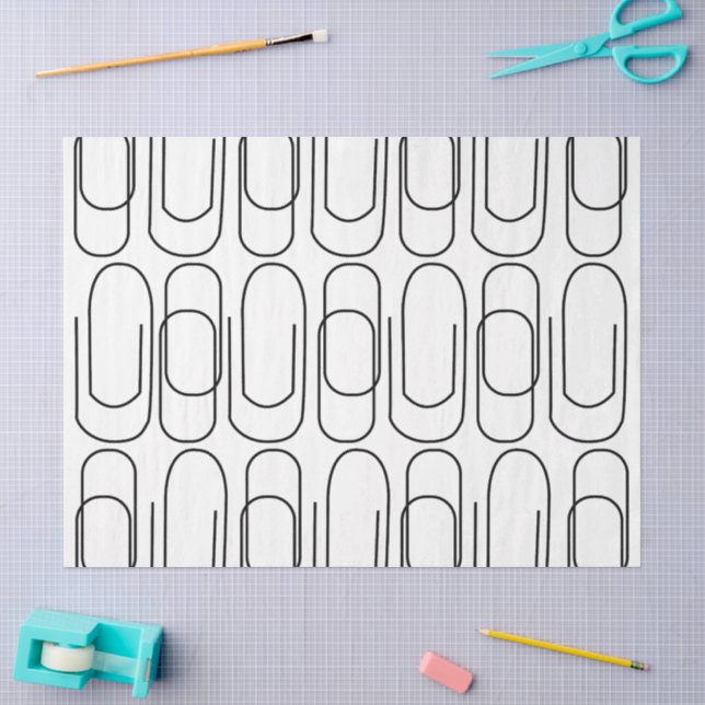 Seda Padrão de clipe de papel preto e branco (Arte )