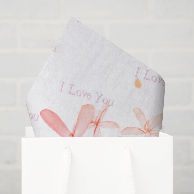 Seda "Padrão de Posie Branco" Papel Tecido  (Sacola de presentes)