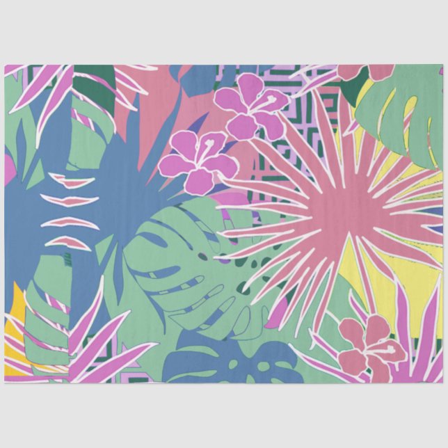 Seda Padrão Floral Papel Tecido de Decoupage (Frente )