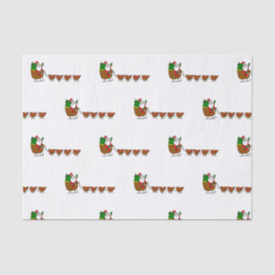 Seda Papai Noel e lenço de papel das galinhas