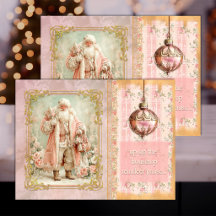 Papai Noel Festivo em Rosa – Papel de Decoupage Ti