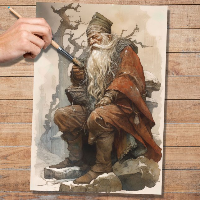 Seda Papais noeis do Homem Antigo 4 Papel de Decoupage (Criador carregado)