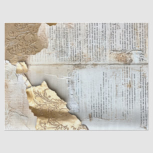 Seda Papel antigo com bordas rasgadas parede rachada de